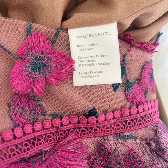 Marchesa Notte Pink Embroidered Floral Dress - Picture 6 of 7